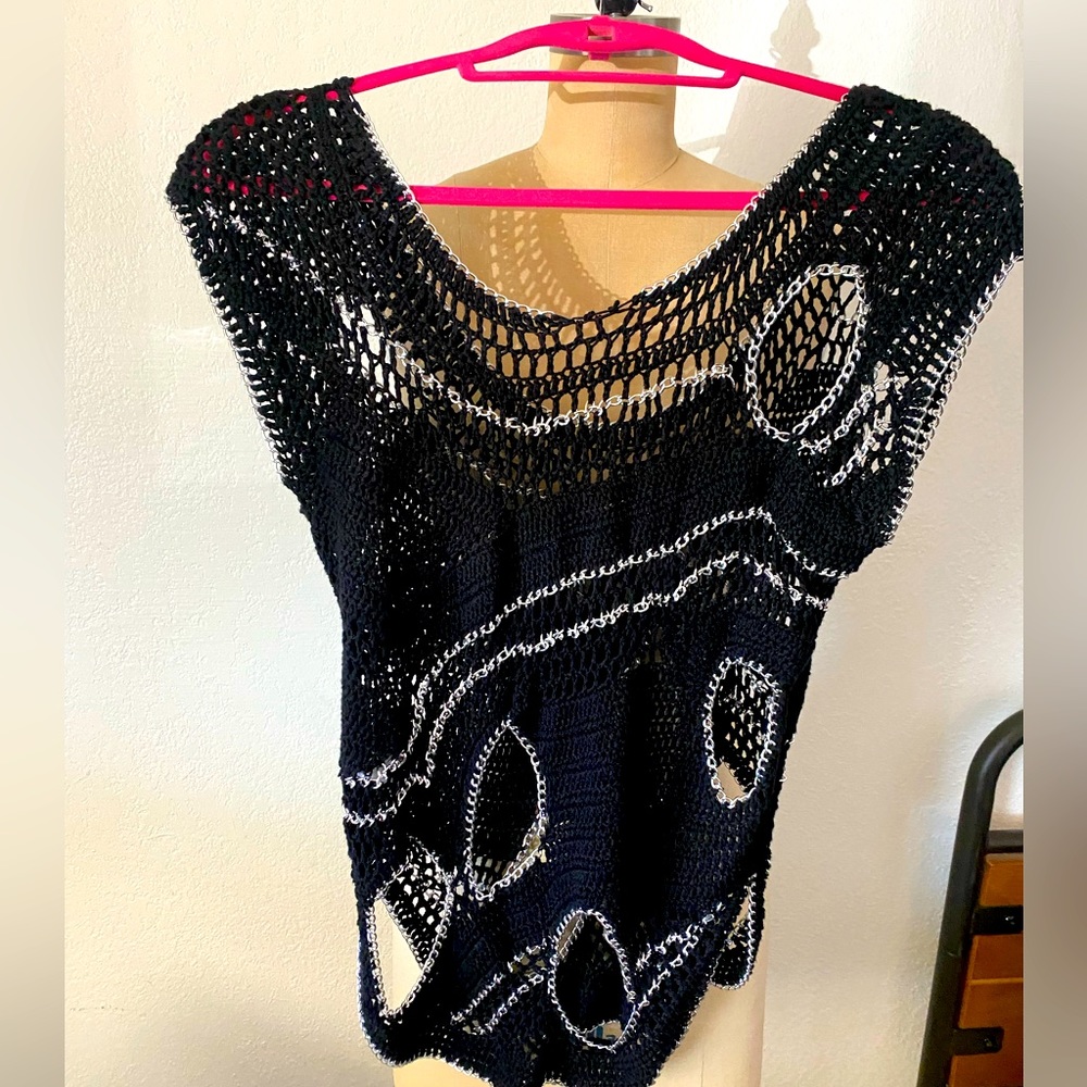 Crochet and chain sweater top